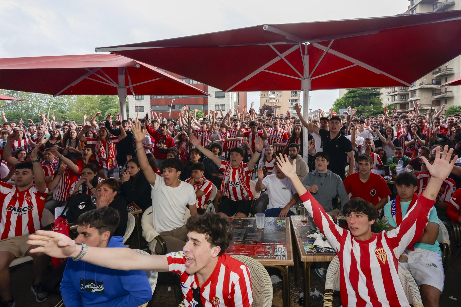 Éxtasis en Gijón tras la victoria del Sporting