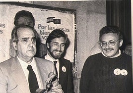 Fernando Morán, Juan Barranco y Joaquín Leguina, al inicio de la campaña.