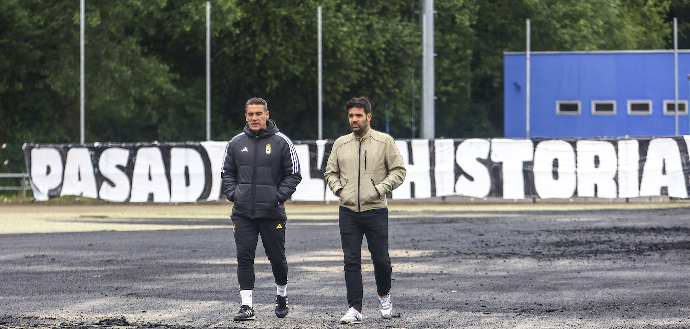 Entrenamiento del Real Oviedo tras el partido contra el Eibar