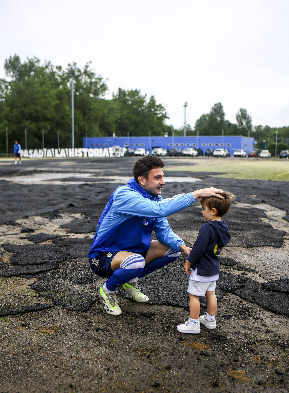 Entrenamiento del Real Oviedo tras el partido contra el Eibar