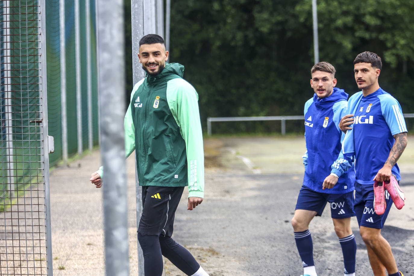 Entrenamiento del Real Oviedo tras el partido contra el Eibar