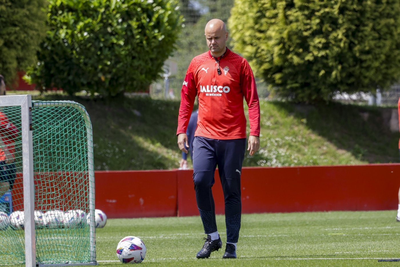 Ramírez, en el entrenamiento del lunes en Mareo.