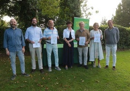 Diego Oliveira, Juan García-Ochoa, Carlos García-Ochoa, Rosana Menéndez, de ABANCA, Germán Heredia, Elena Ayala y Miguel Díaz-Negrete, en Castiello.