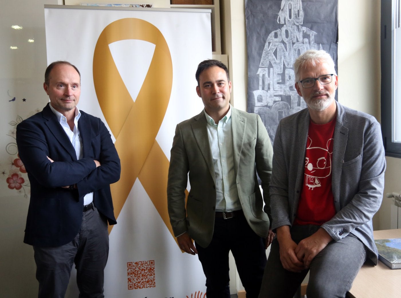 Mario Fernández, Juan Ramón Tejedor y Lennart Koch en las instalaciones de Galbán.