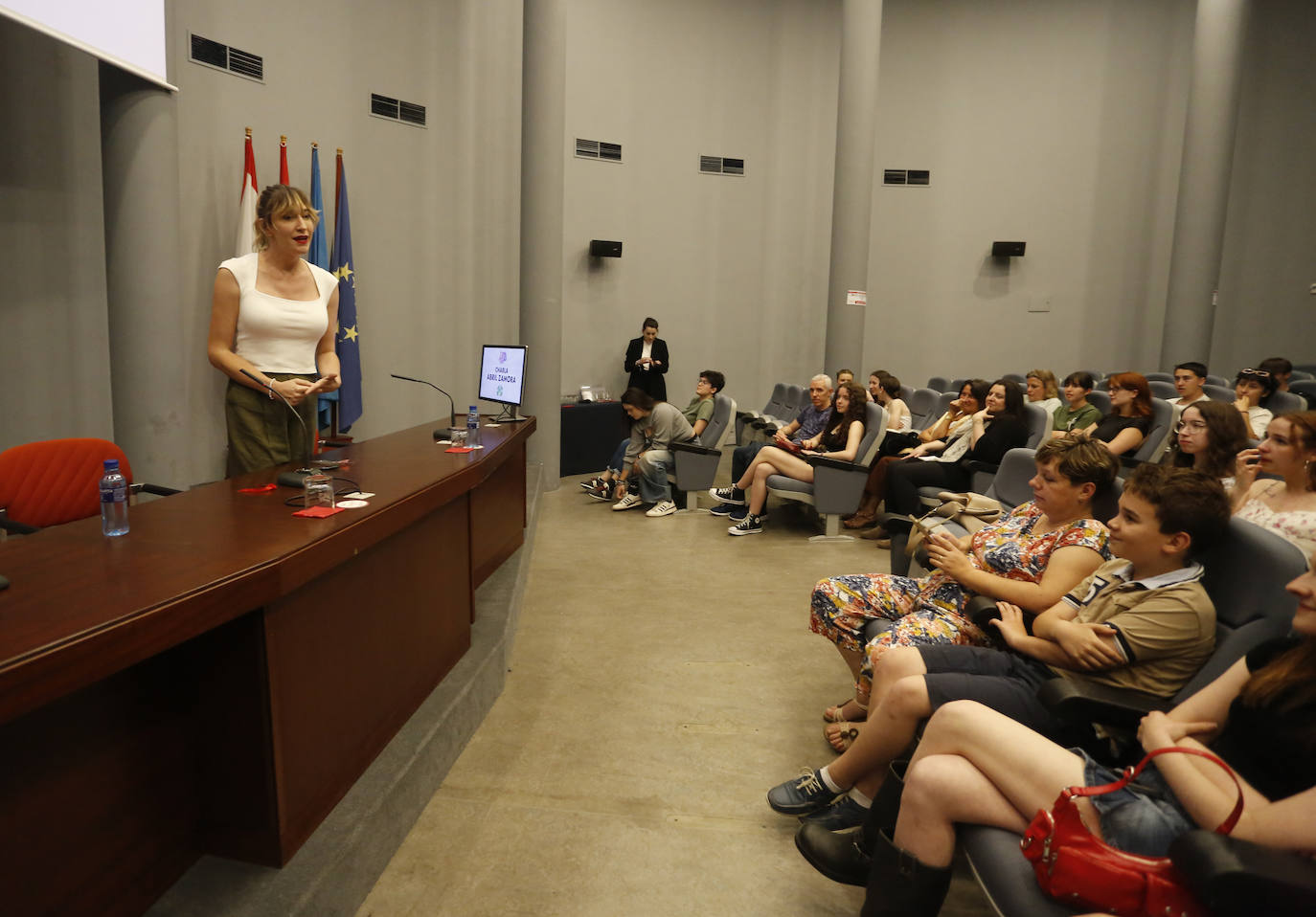 Abril Zamora, en su charla.