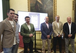 David Fernández-Prada (Gustatio), Anatole Sánchez (Mahou), José Luis Álvarez Almeida (Otea), el edil Jesús Martínez Salvador, Óliver Suárez (Divertia) y Javier Martínez (Otea).