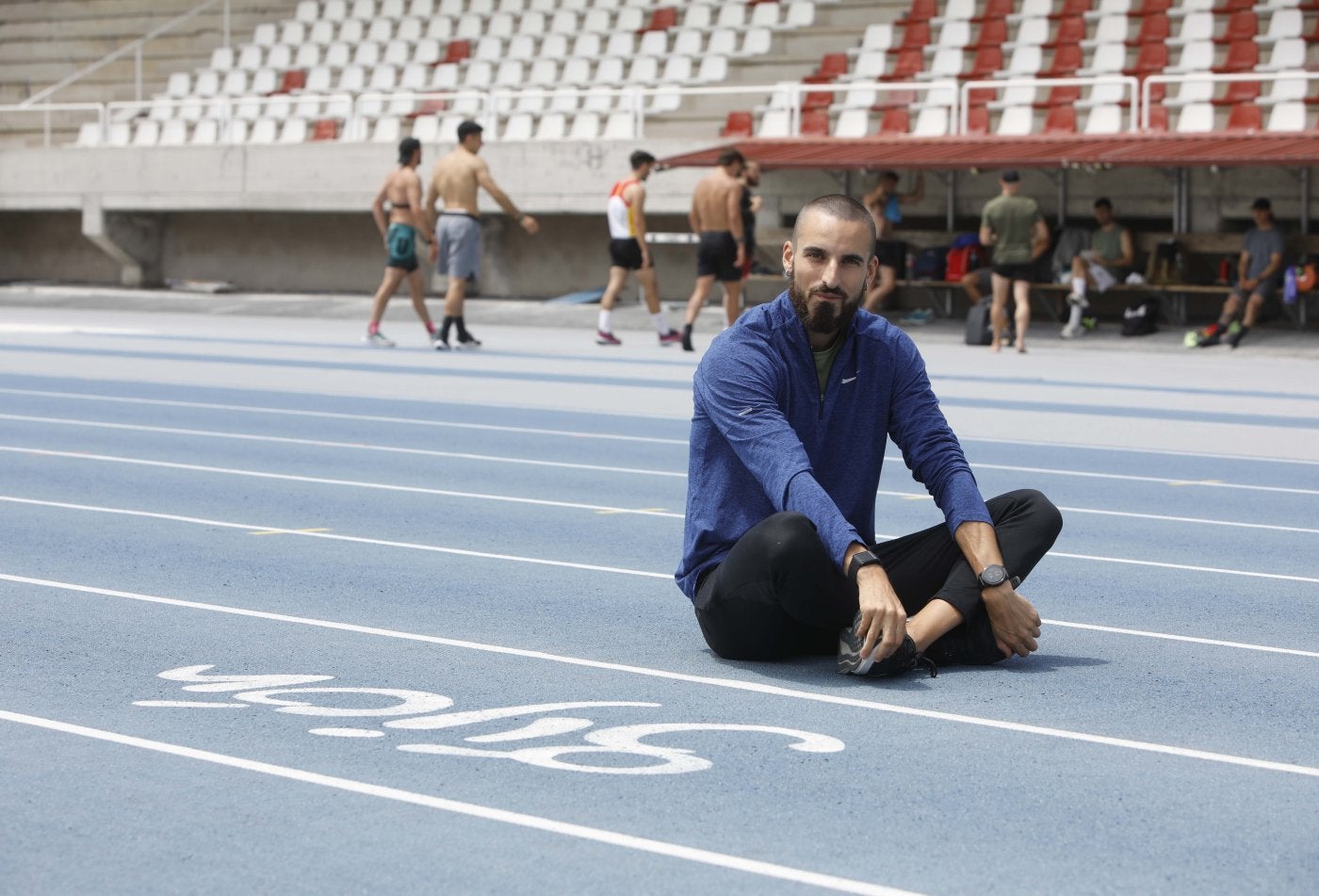 Iñaki Cañal, ayer, en la pista de Las Mestas, donde se entrenó tras llegar de los nacionales.