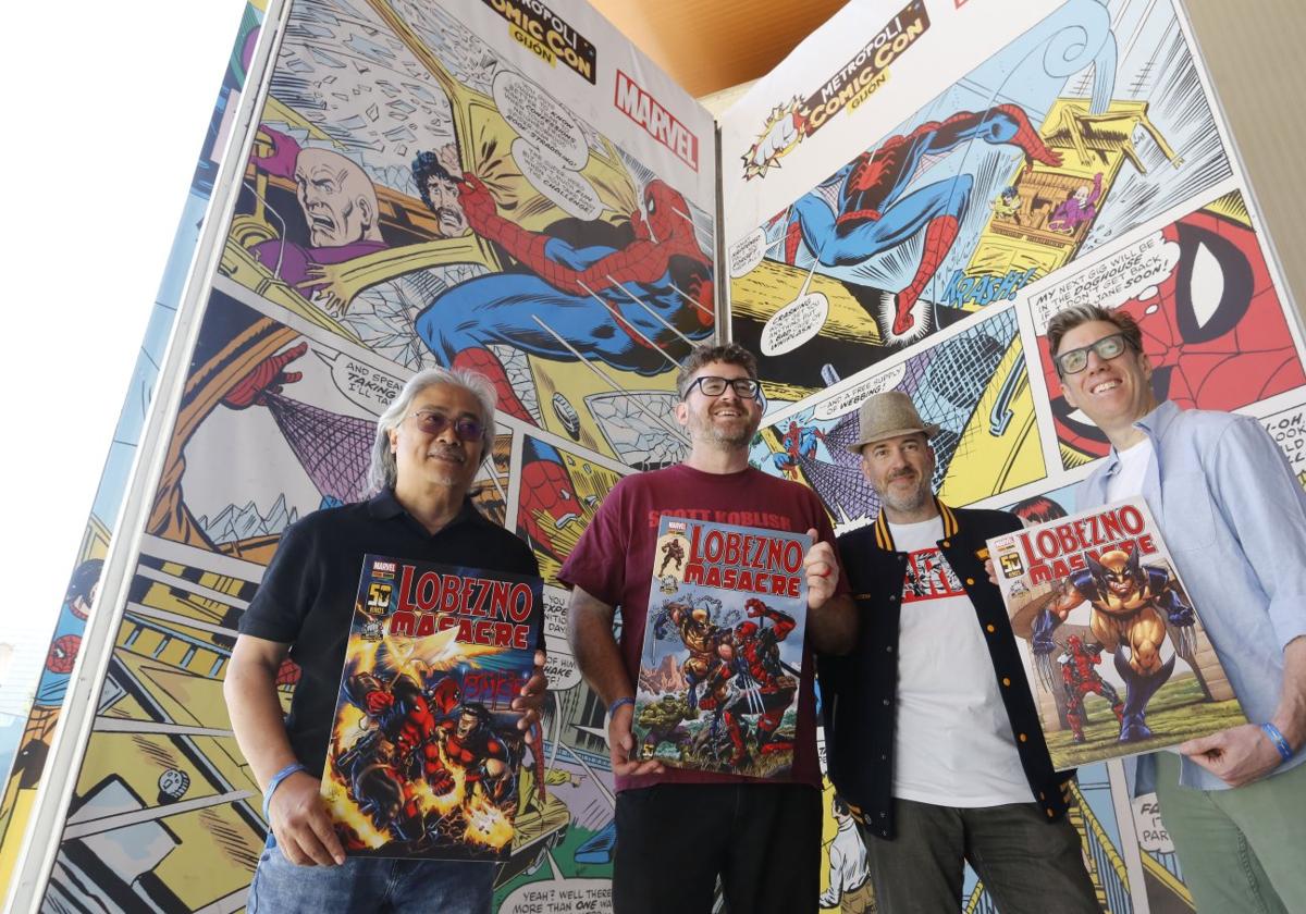 Whilce Portacio, Scott Kolbish, Pepe Caldelas y Todd Nauck con sus portadas de Asturias.