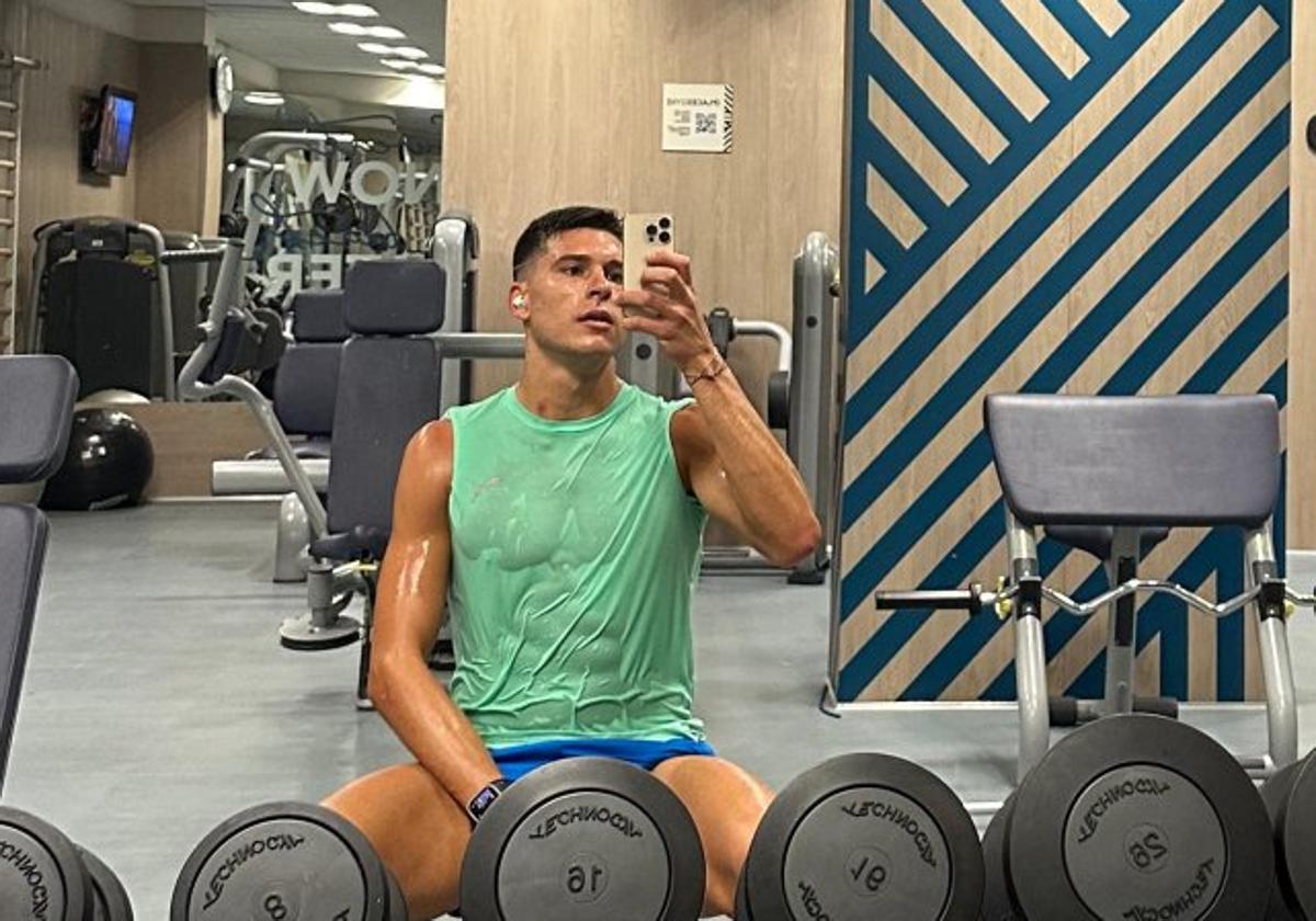 Uros Milovanovic, este verano, durante una sesión en el gimnasio.