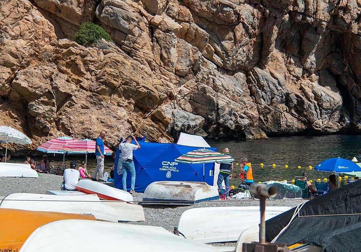 La Policía Científica, en el lugar de los hechos.
