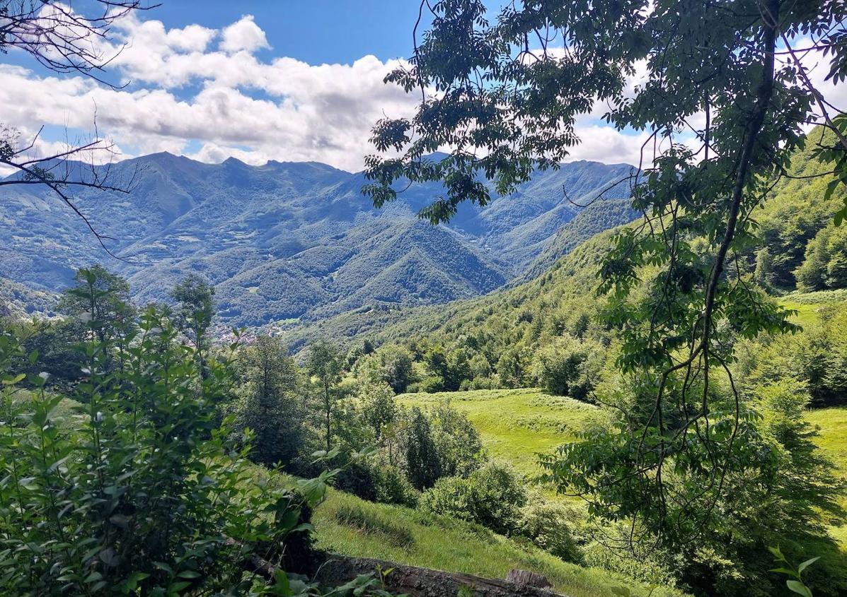 Imagen secundaria 1 - 1) Desde el principio de la pista se ve bien clara al fondo la collada de Isorno, a los pies de -a la izquierda- peña Riegos. 2) Vistas desde el camino que sube a la collada Isorno. 3) Collada Isorno.