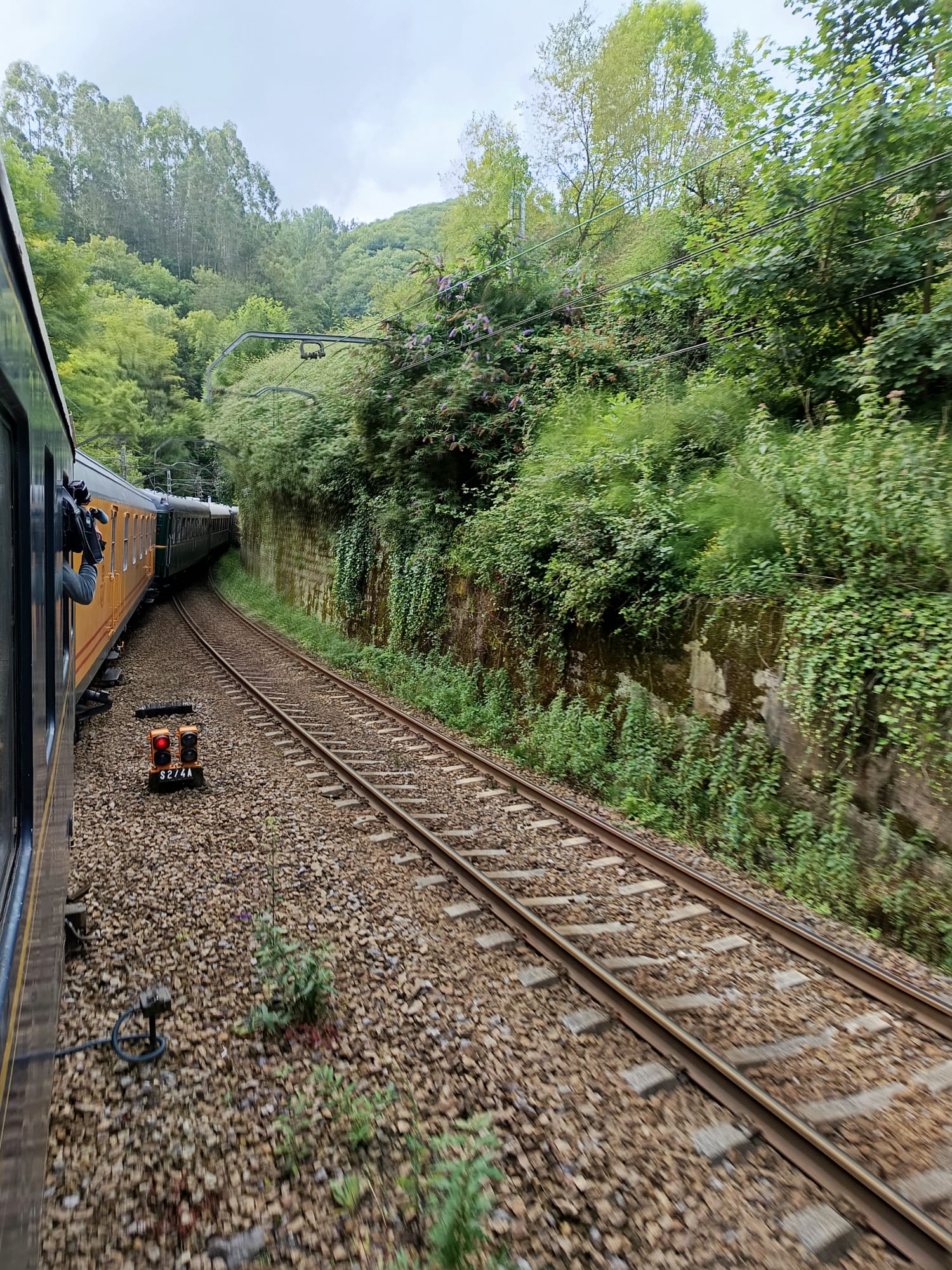 Un tren histórico recorre la rampa de Pajares