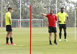 Rubén Albés, en la sesión de trabajo de ayer.