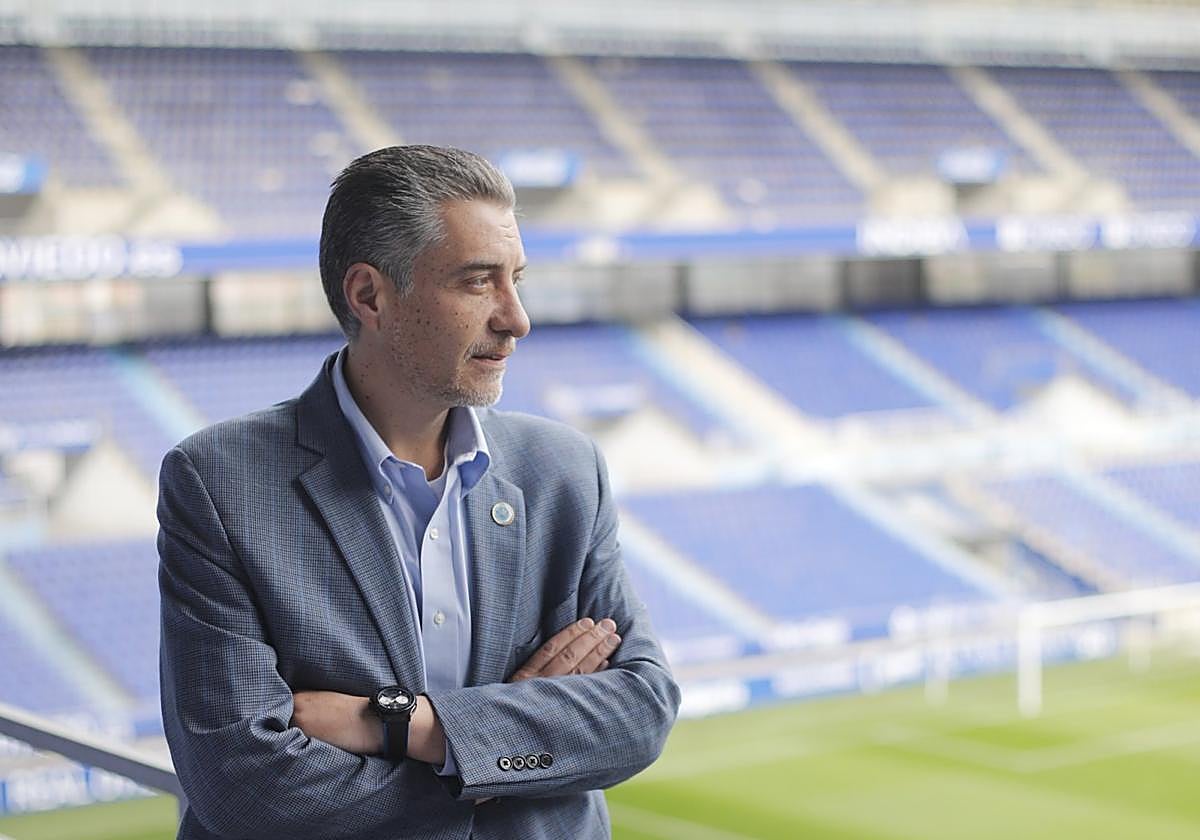 Martín Peláez, en el Carlos Tartiere.