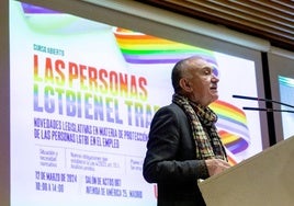 El secretario general de UGT, el belmontino Pepe Álvarez, en un acto por los derechos del colectivo LGTBI.