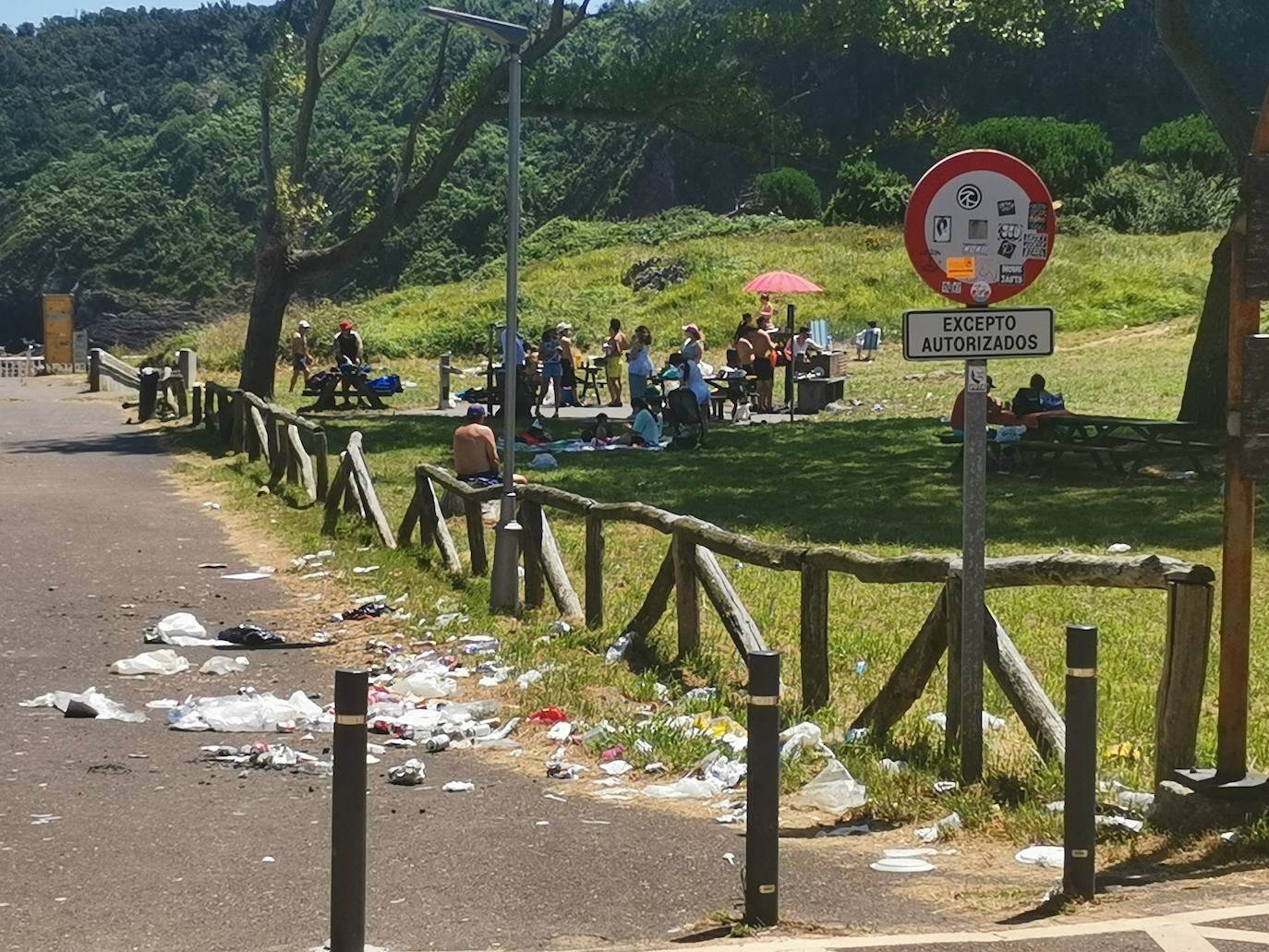 Perlora llena de basura