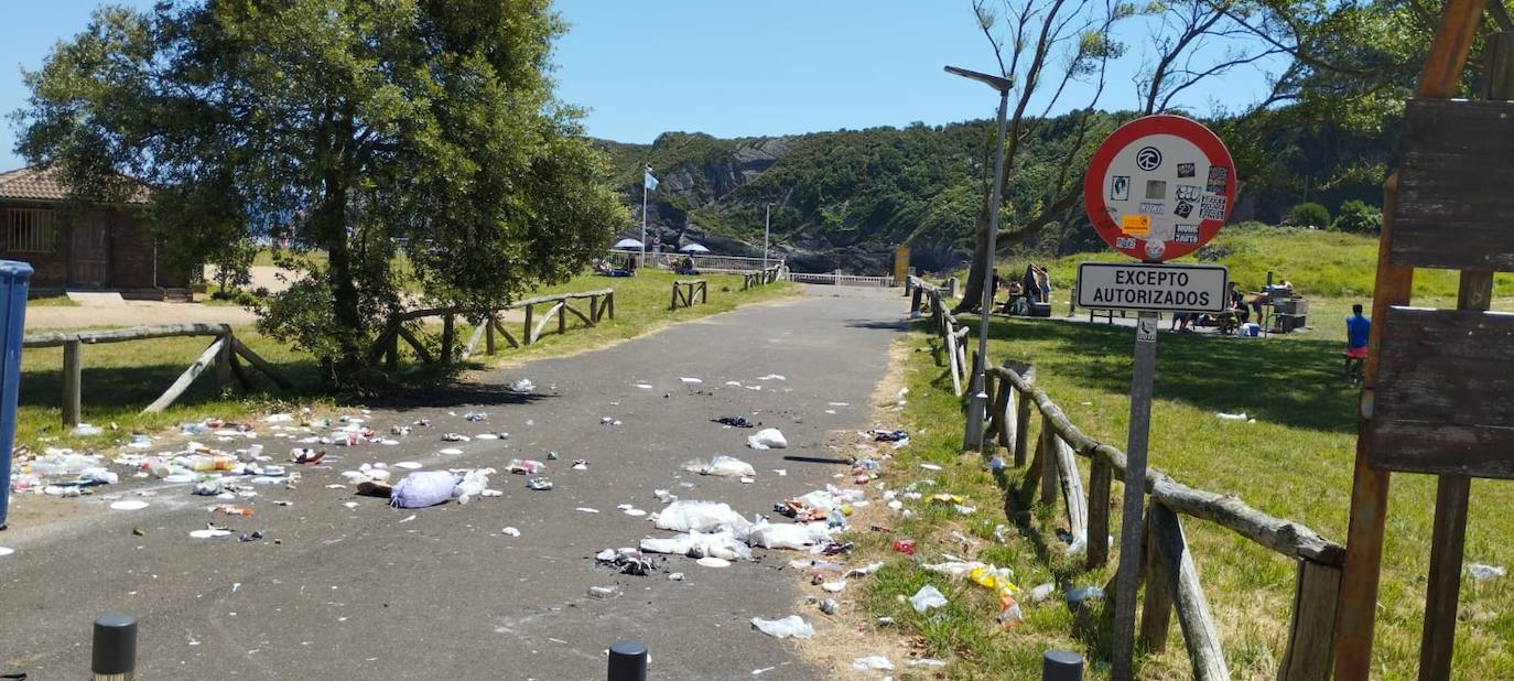 Perlora llena de basura