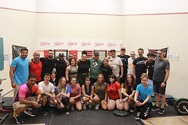 El equipo olímpico  de halterofilia de Venezuela, en Gijón