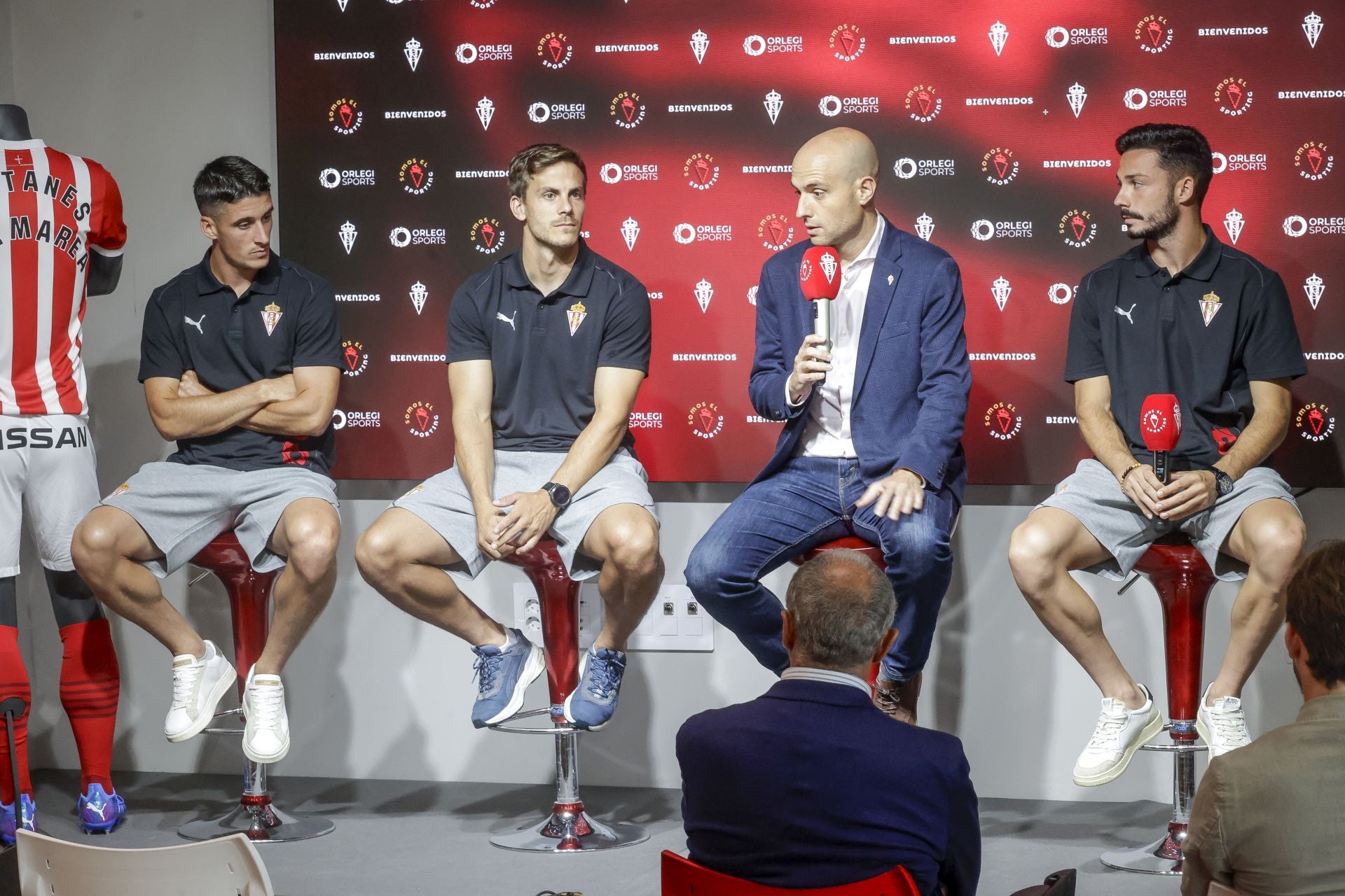 Presentación del Sporting: Lander Olaetxea, Eric Cubela y Jesús Bernal