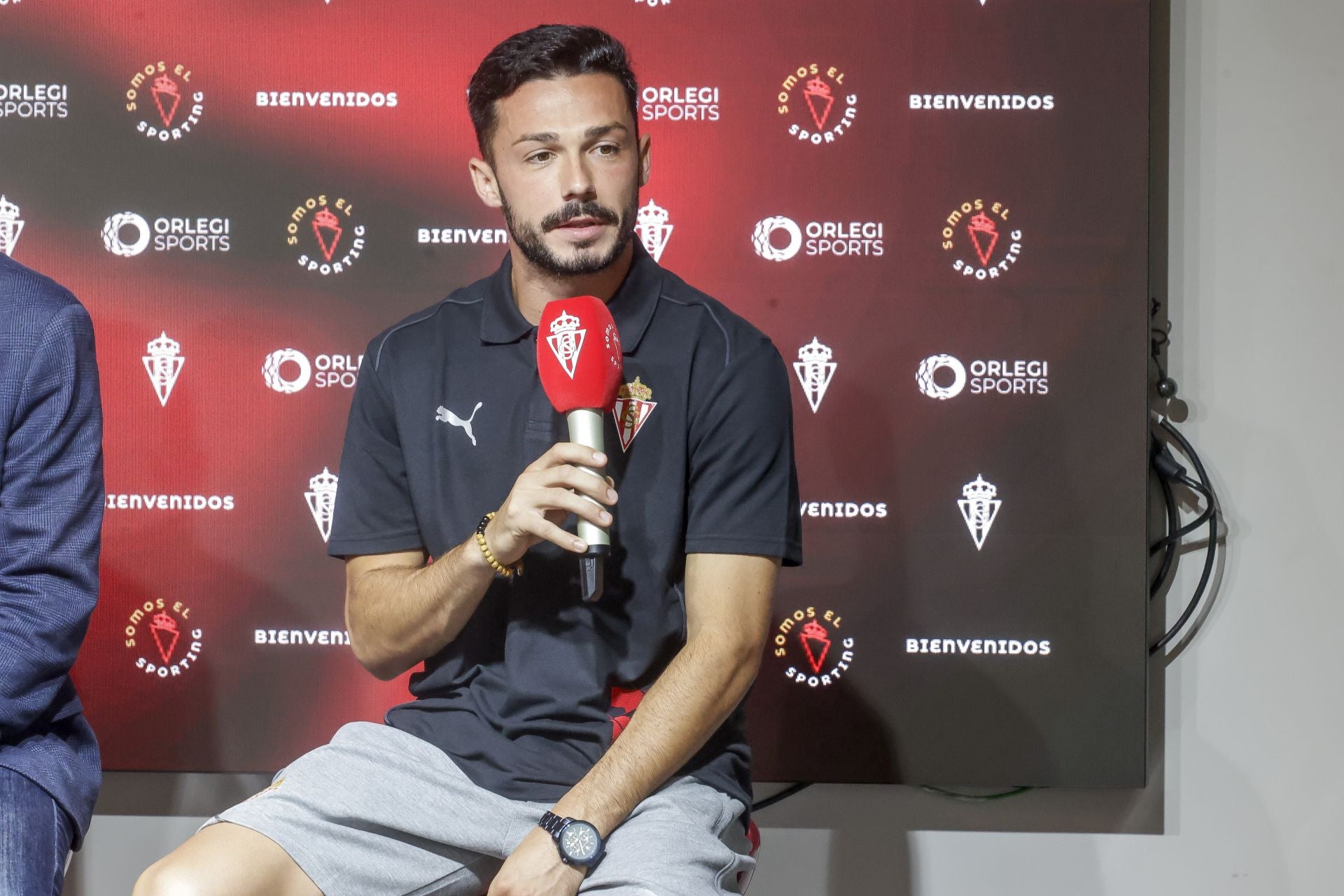 Presentación del Sporting: Lander Olaetxea, Eric Cubela y Jesús Bernal