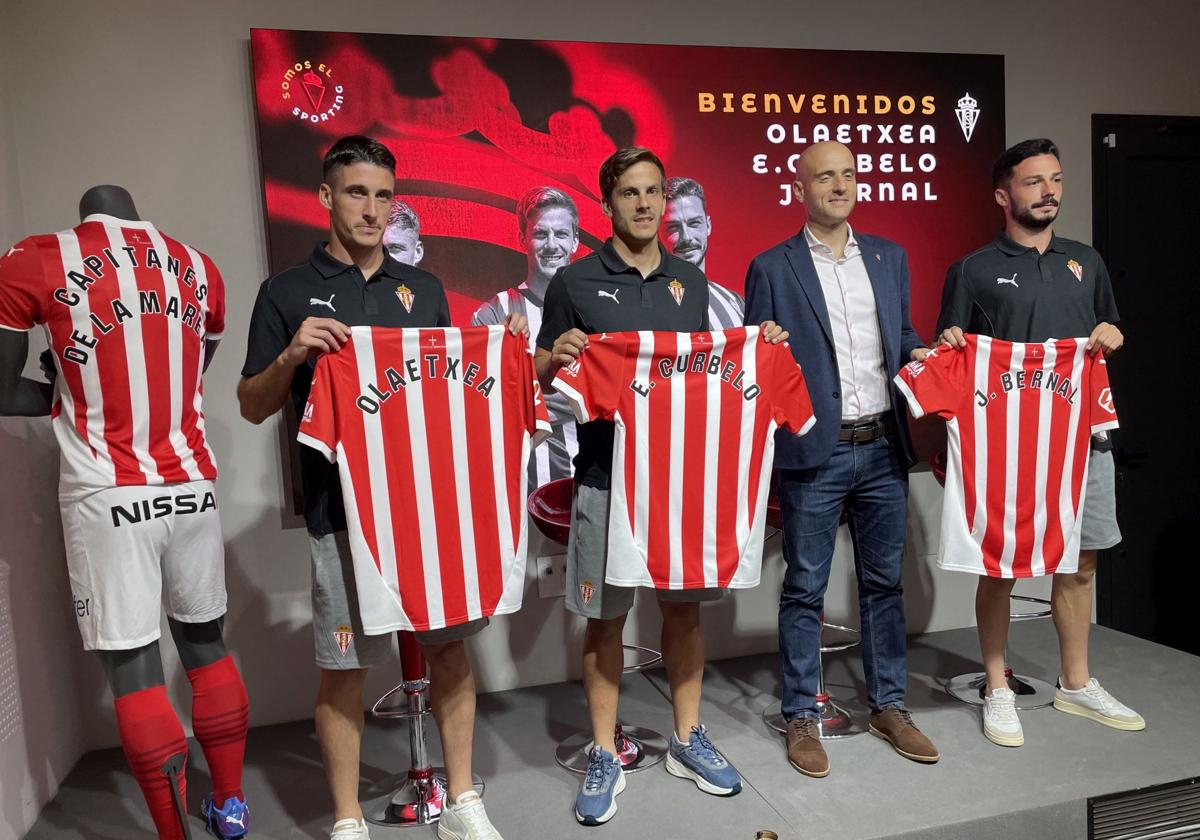 El Sporting presenta a Curbelo, Olaetxea y Bernal: «Este año queremos que sea mejor»