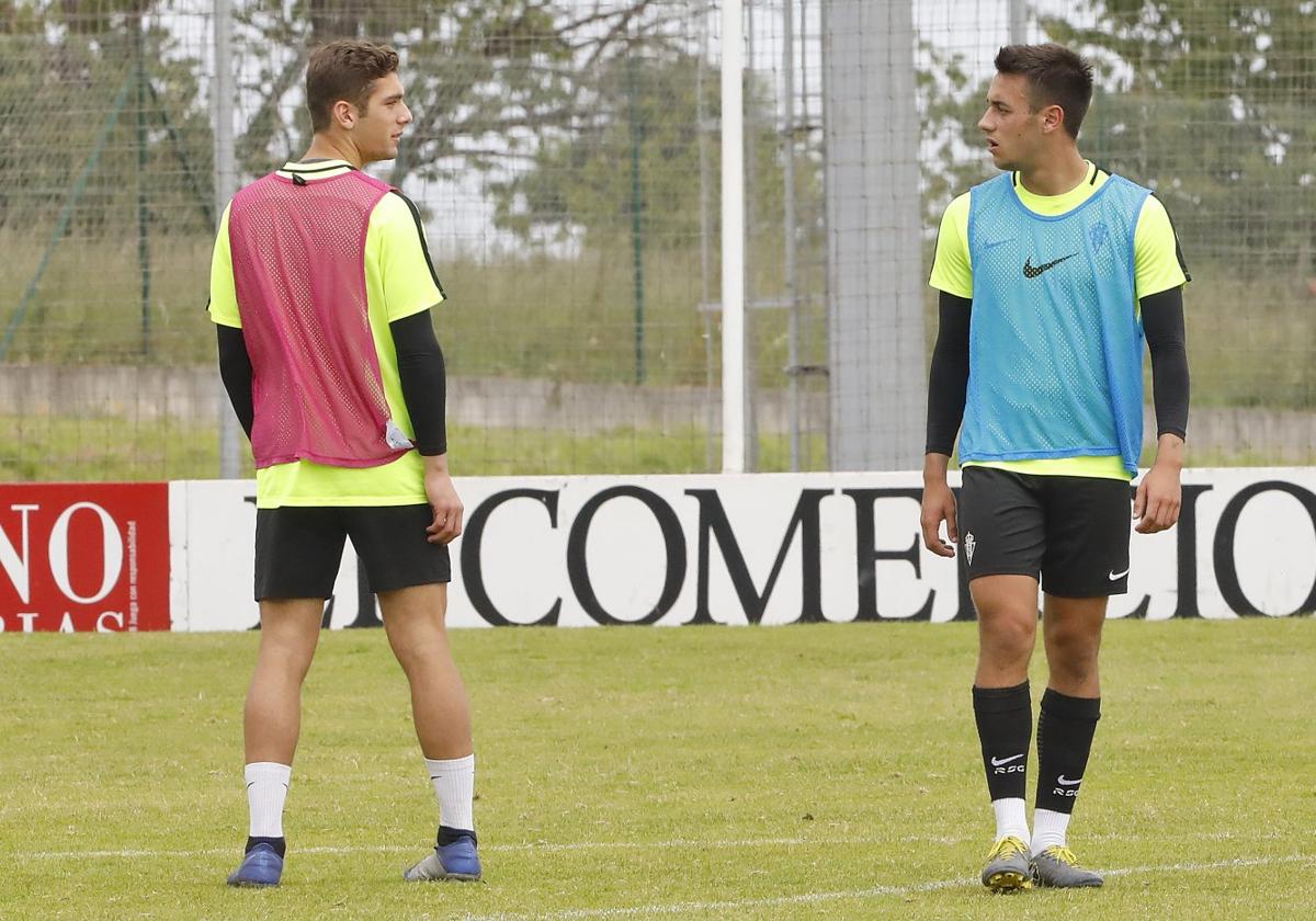 José Gragera y Pedro Díaz, durante la etapa que ambos coincidieron en el primer equipo.