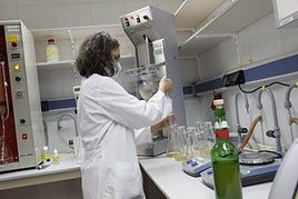 Una investigadora prepara unas muestras en el laboratorio del Serida, en Villaviciosa.