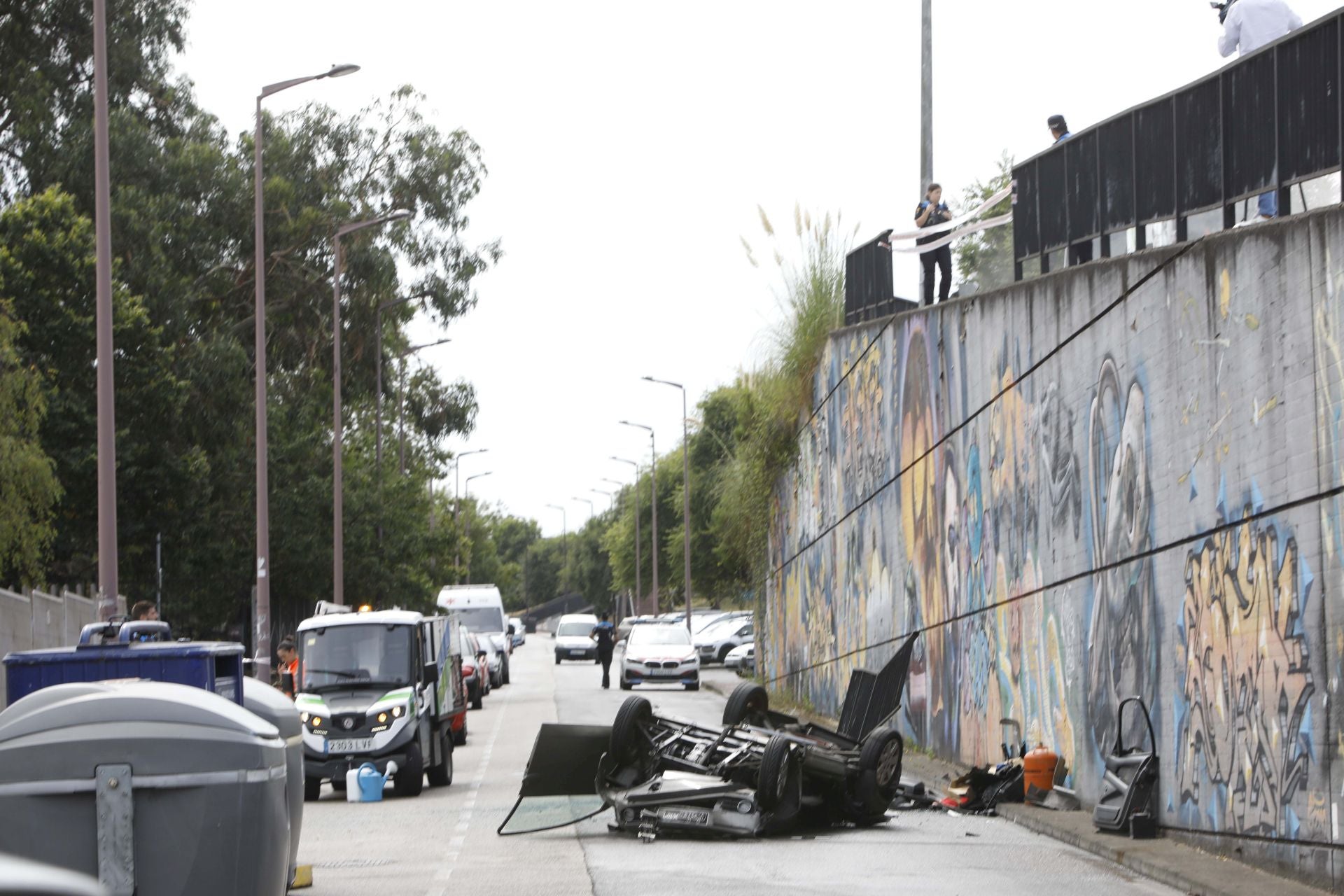 Las imágenes del trágico accidente en la Sierra del Sueve en Gijón