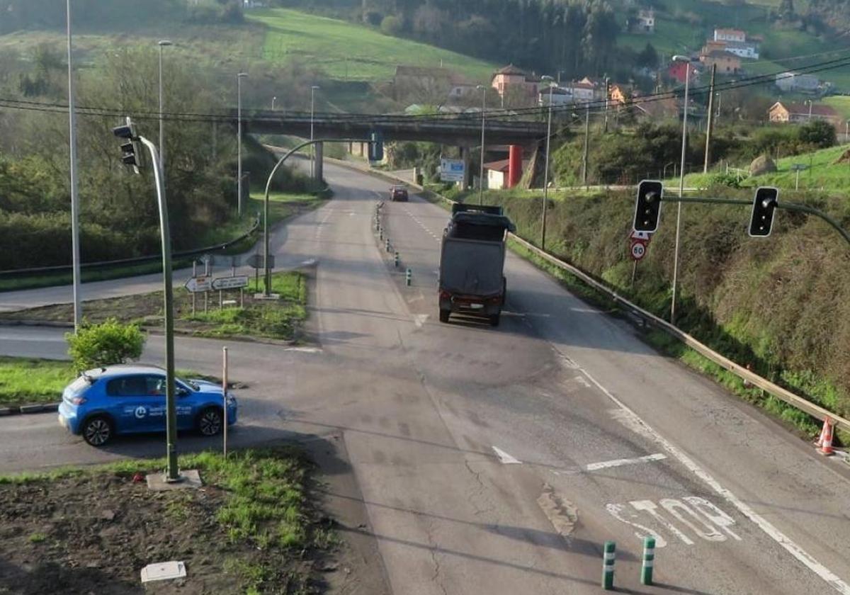 Zona donde se produjo el accidente con una autocaravana.