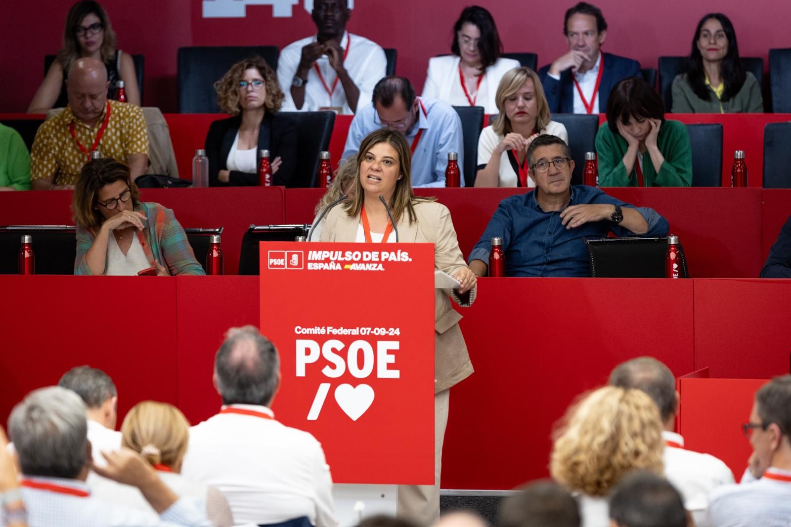 Gimena Llamedo, en el Comité Federal del PSOE.