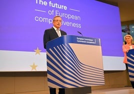 Draghi, el lunes, en la presentación del informe sobre la competitividad de Europa.