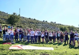 Foto de la familia socialista en el Pozu Funeres (Laviana).