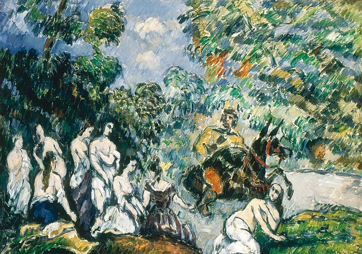 Arriba, 'Escena legendaria o Sancho en el agua', de Cézanne; y sobre estas líneas, obras de Rubens y Canaletto.