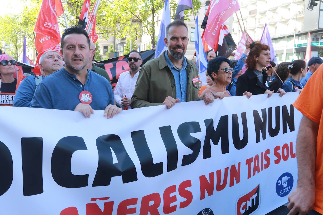 Marcha de apoyo del sindicalismo en Gijón a &#039;Los seis de la Suiza&#039;