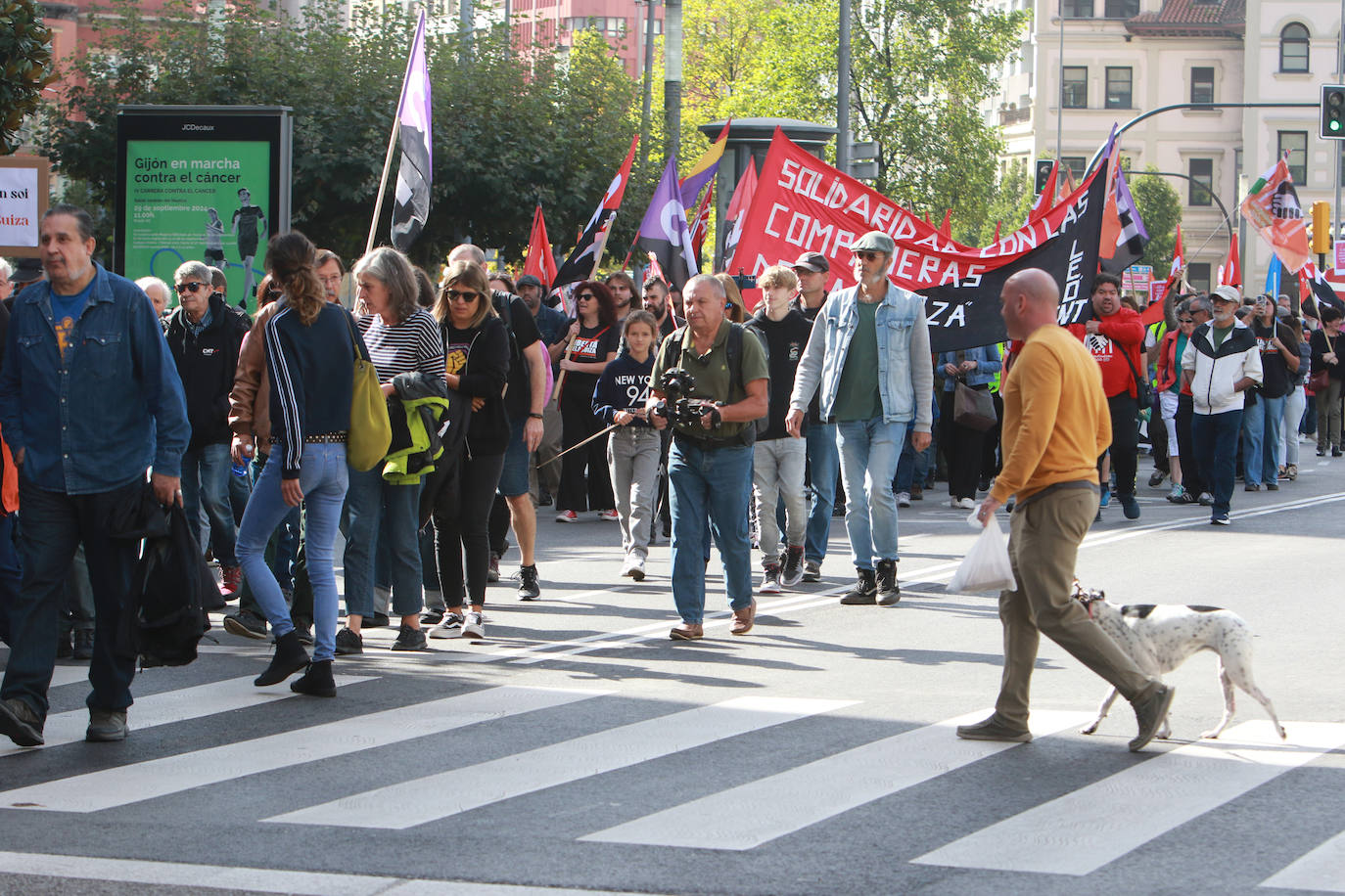 Marcha de apoyo del sindicalismo en Gijón a &#039;Los seis de la Suiza&#039;