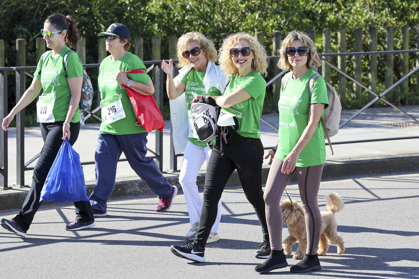 Una marea verde marcha contra el cáncer en Gijón