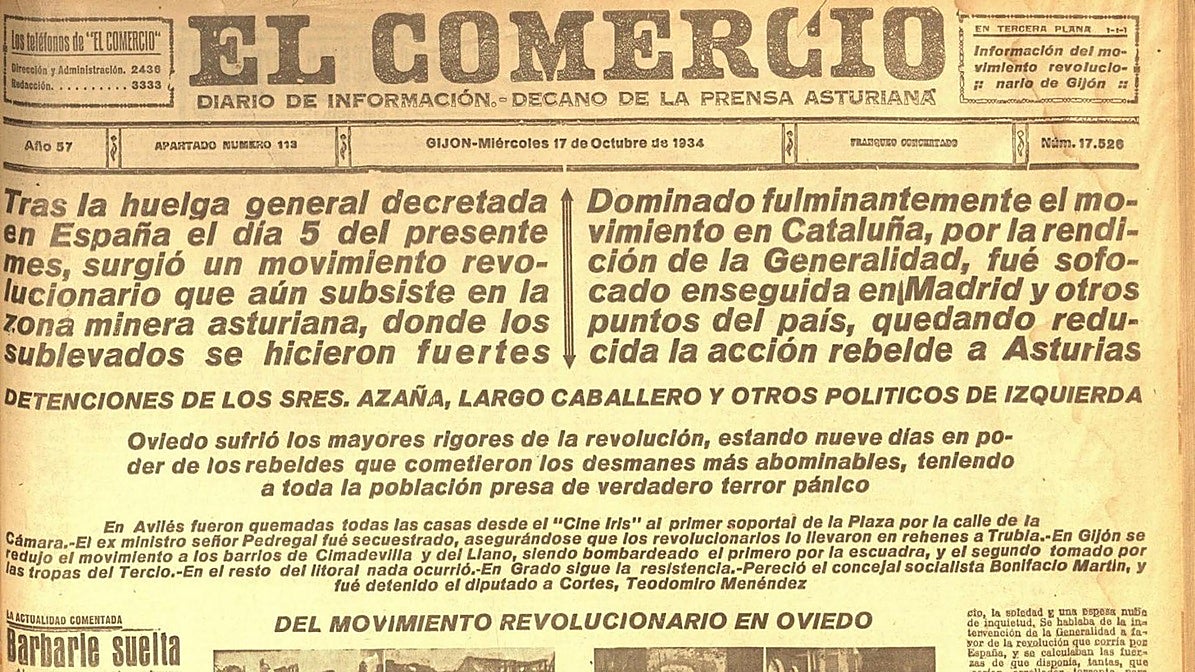 Así contó EL COMERCIO la revolución del 34