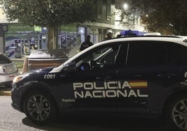 Un coche de la Policía Nacional en Gijón.