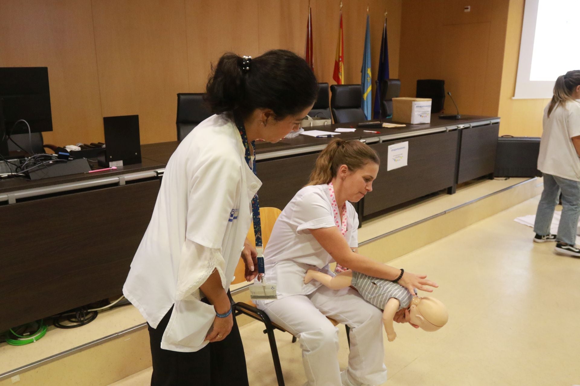 Entrenamientos ante emergencias en el Hospital de Cabueñes