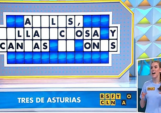 El panel con referencia a Asturias en la 'Ruleta de la Suerte'.