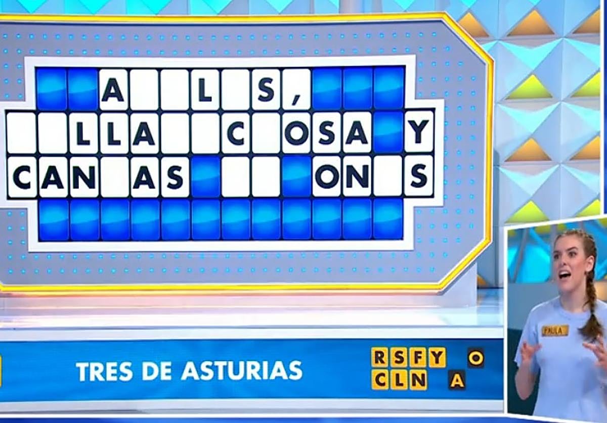 El panel con referencia a Asturias en la 'Ruleta de la Suerte'.