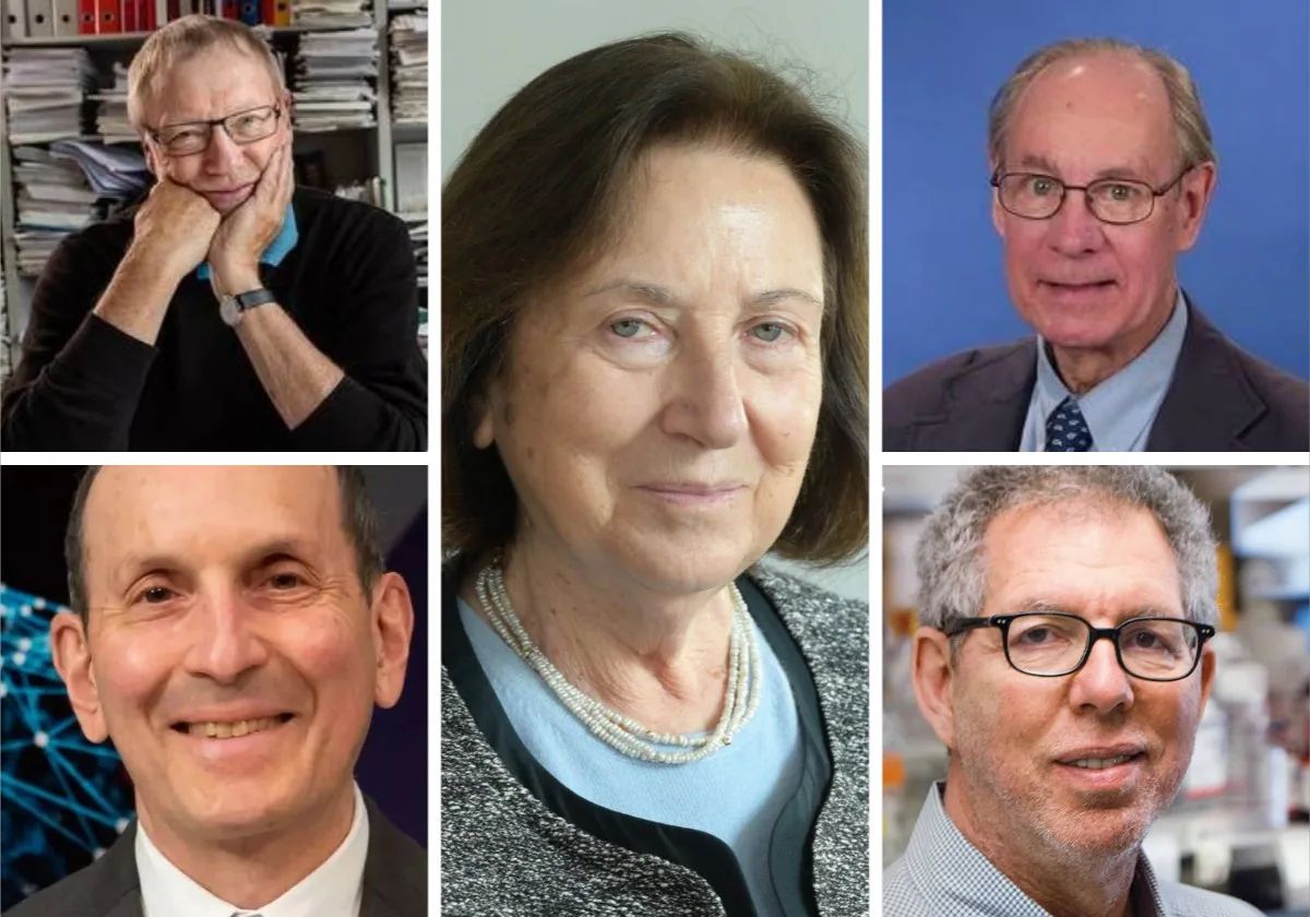 Los líderes mundiales del campo de la endocrinología Daniel J. Drucker, Jeffrey Friedman, Joel F. Habener, Jens Juul Holst y Svetlana Mojsov.