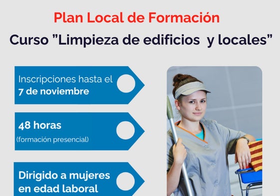 Imagen con la que la Agencia Municipal de Empleo anuncia los cursos para mujeres desempleadas