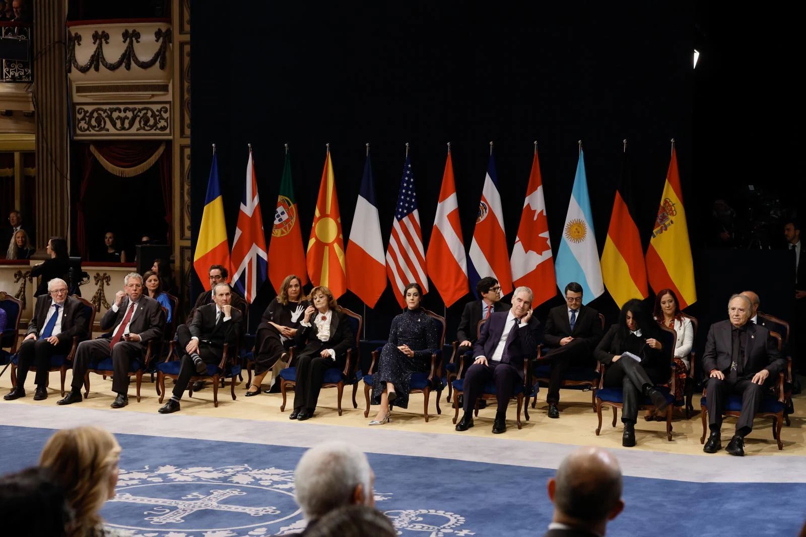 Los galardonados durante la ceremonia de entrega de los Premios Princesa de Asturias