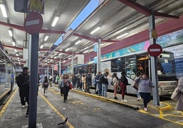 Estación de autobuses de Gijón, esta mañana.