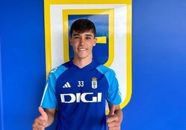 El jugador del Real Oviedo, Marco Esteban