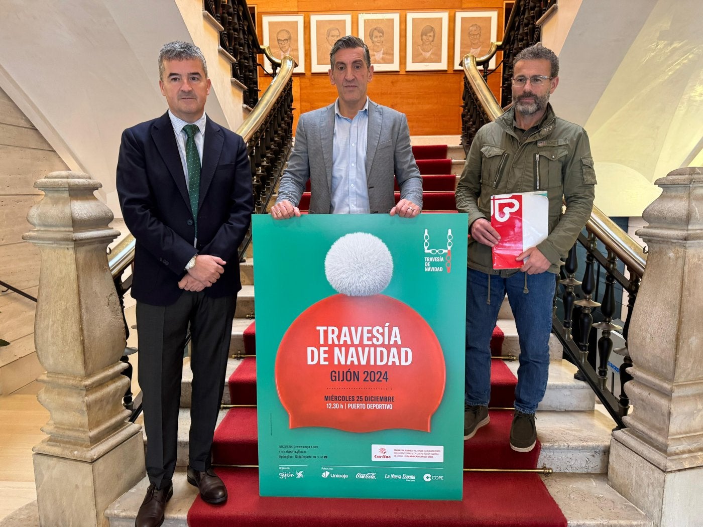 Enrique Álvarez, Jorge Pañeda y Ramón Méndez, en la presentación de la prueba.