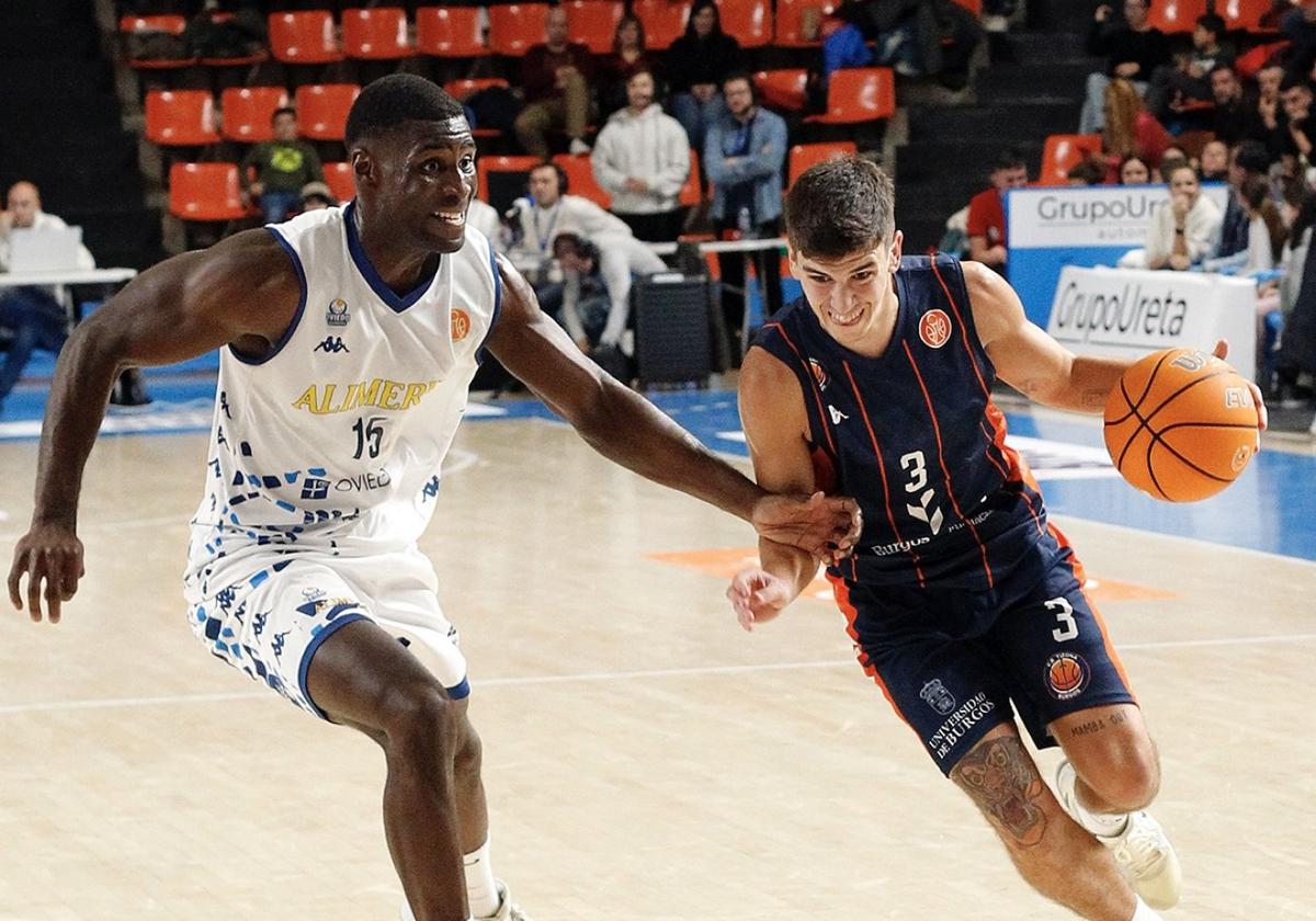 Kevin Bercy, durante su último partido con el Alimerka Oviedo en Burgos.