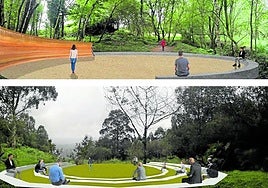 Dos de los nuevos espacios concebidos por el arquitecto Roberto Cavia dentro del recorrido que tendrá la ampliación por el bosque de la calma.