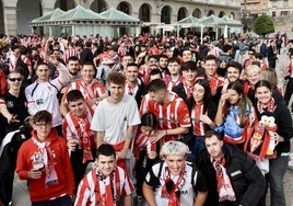 La 'Mareona' en La Coruña para el partido del Sporting.